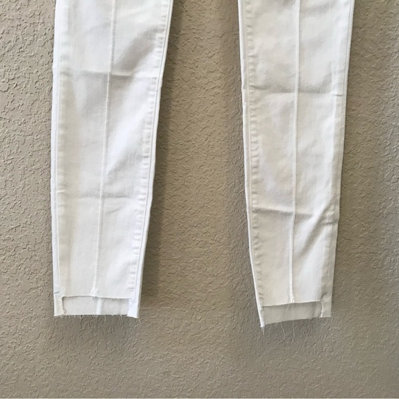 Free People Jean Pin Tuck Pant Mid Rise Skinny Leg Step Hem Cream Neutral NWT 27 - Picture 5 of 10